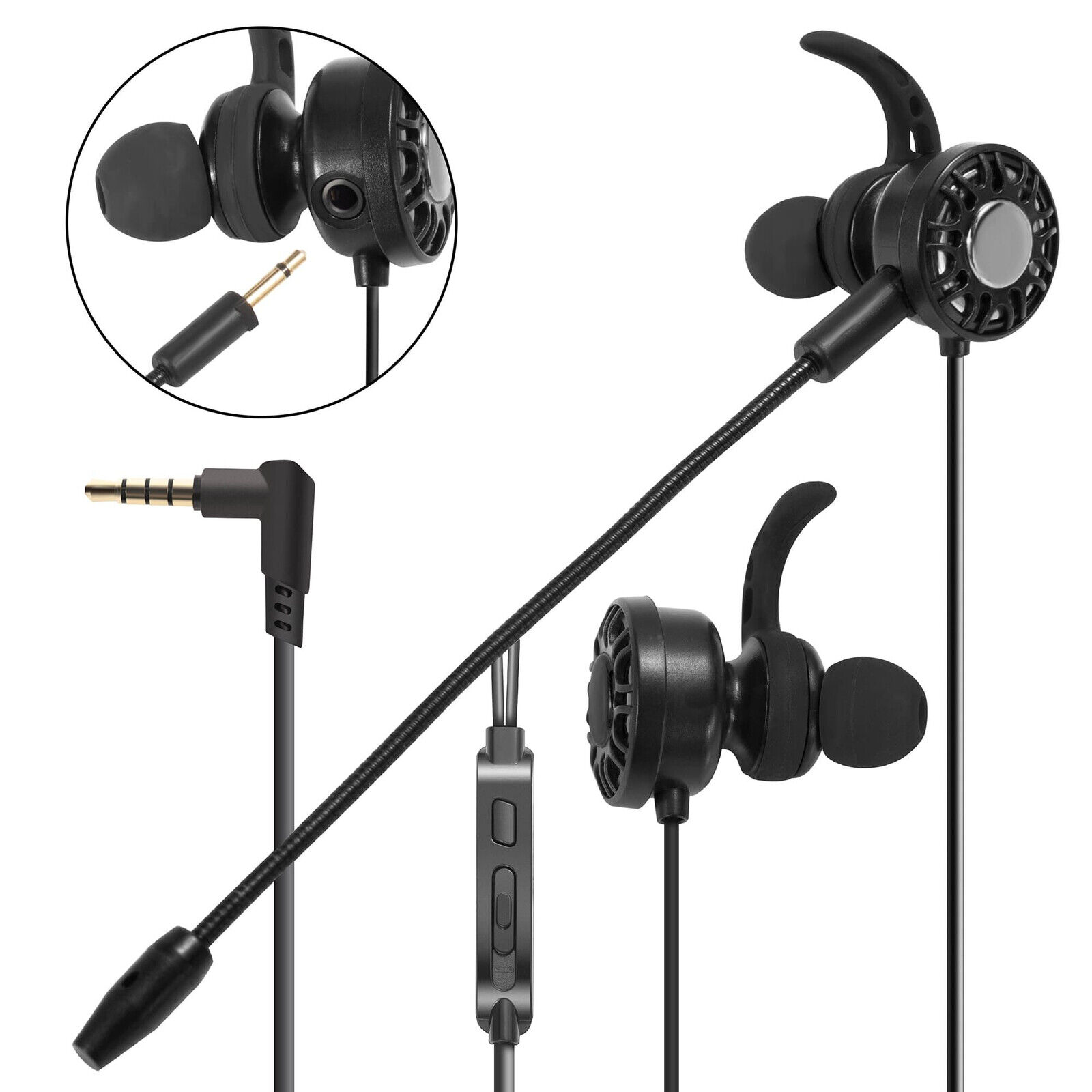 In-Ear PC Music Gaming Headset Headphone Earphone, 3.5mm Stereo for PS4 Xbox