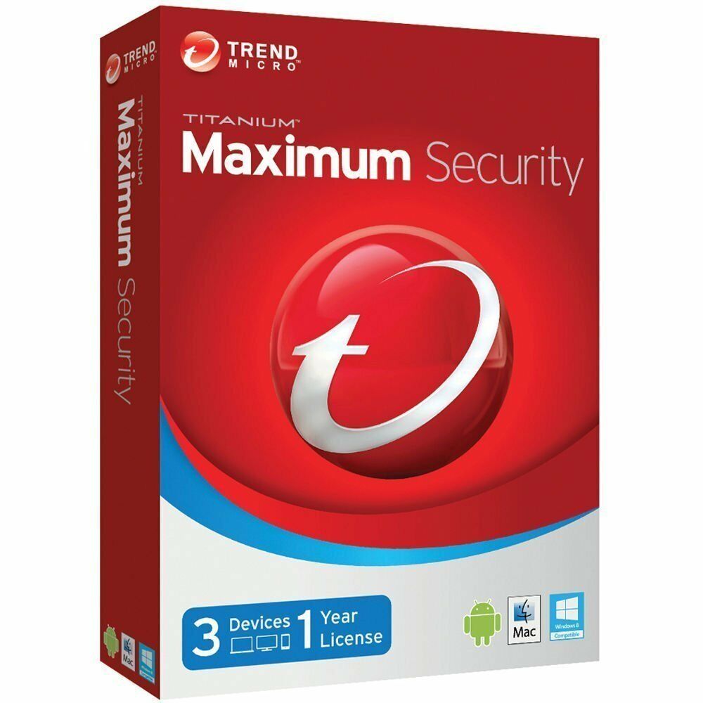 Trend Micro Maximum Security 2024 3 PC / Devices 1 Year | Full Version / Upgrade