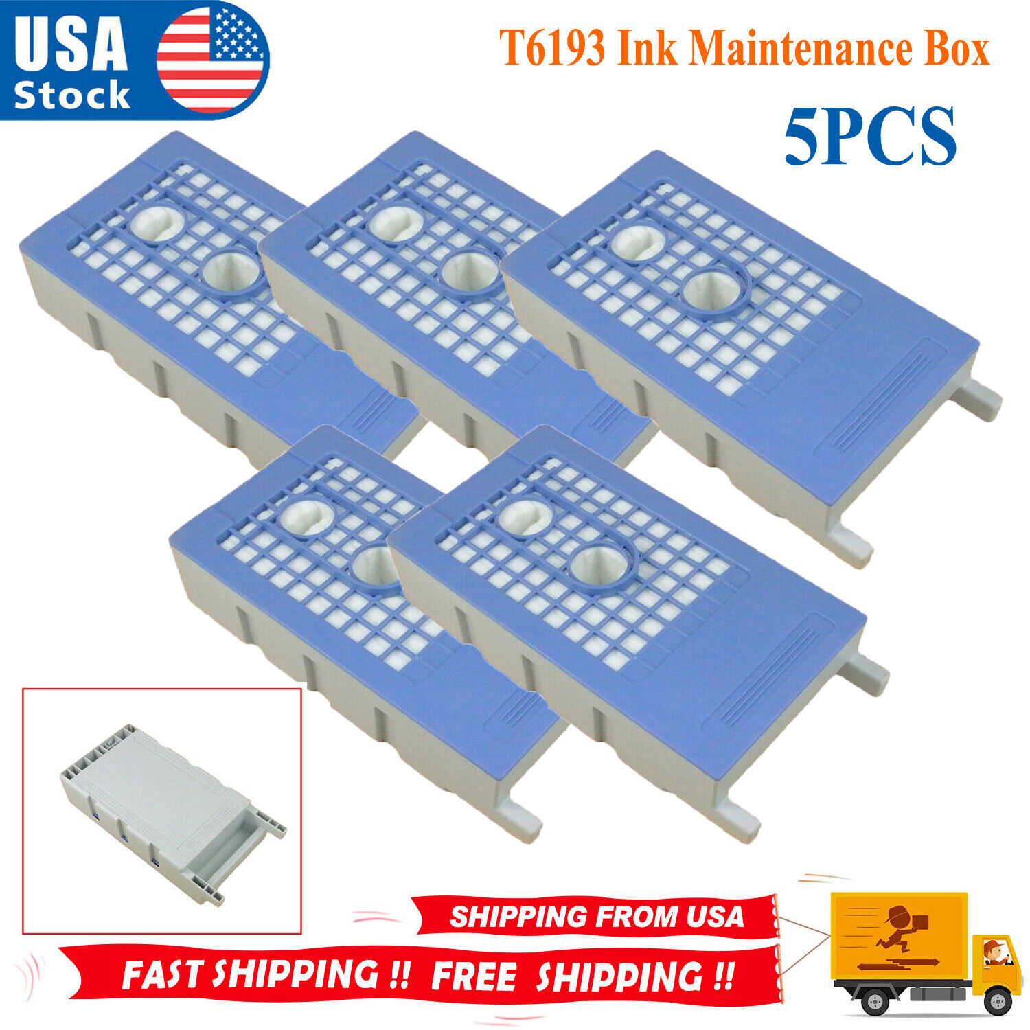 5PCS T6193 Ink Maintenance Box Waste Ink Tank For T5270 T7270 T3000 T5000 T7000