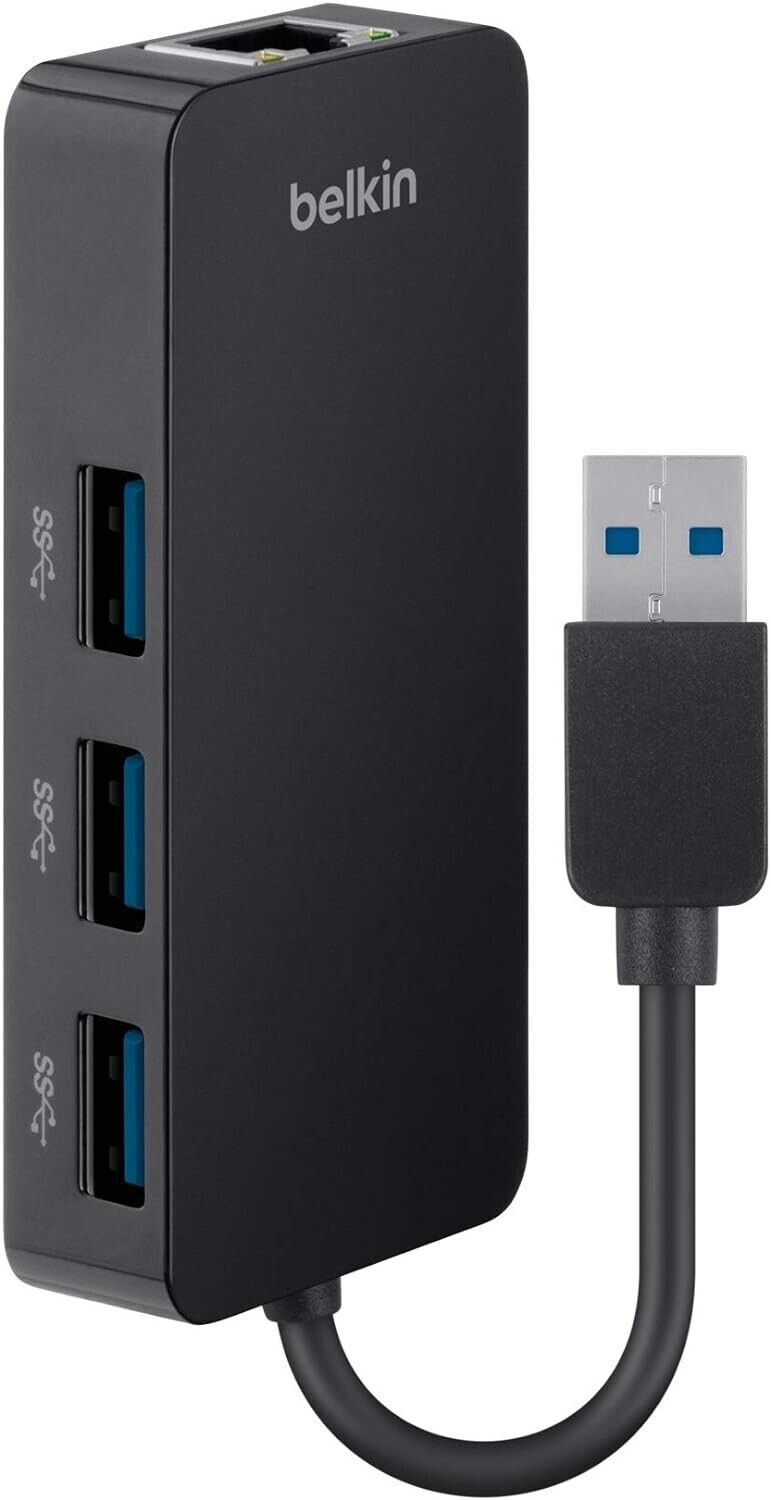 New Belkin USB 3.0 Hub with Gigabit Ethernet Adapter B2B128TT