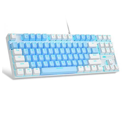  75% Mechanical Gaming Keyboard with Blue Switch, LED Blue White/Blue Switch