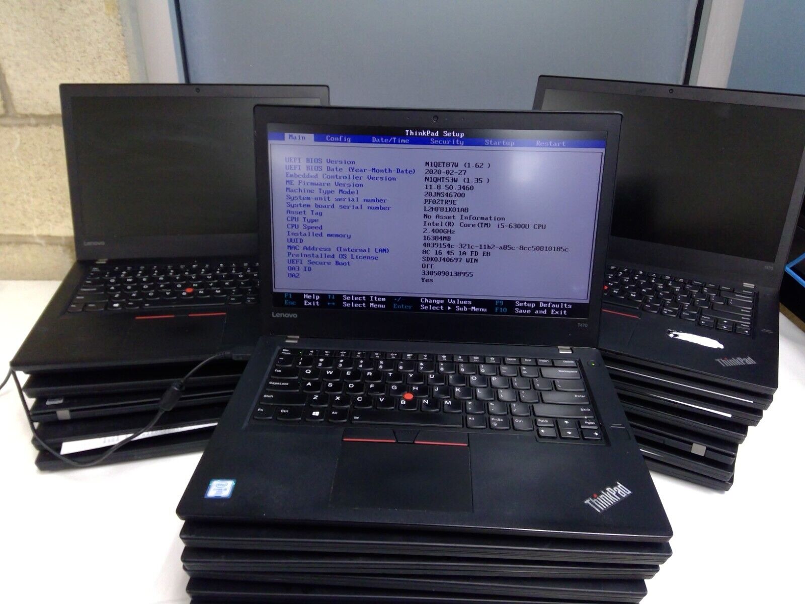LOT OF 10 Lenovo ThinkPad T470 i5 6th Gen Laptops ***PARTS ONLY***