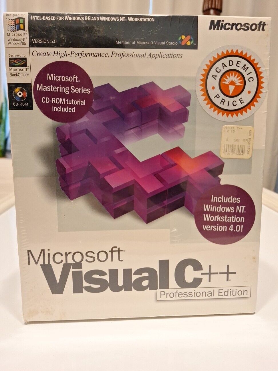 Microsoft Visual C++ Professional 5.0 1997 Big Box, Opened (With extras) Pro Vtg