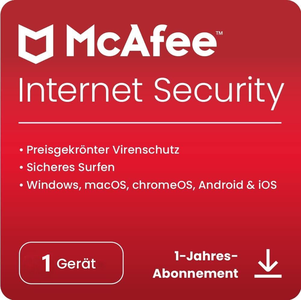 McAfee AntiVirus / Internet Security 2024 | 1 PC 1 year
