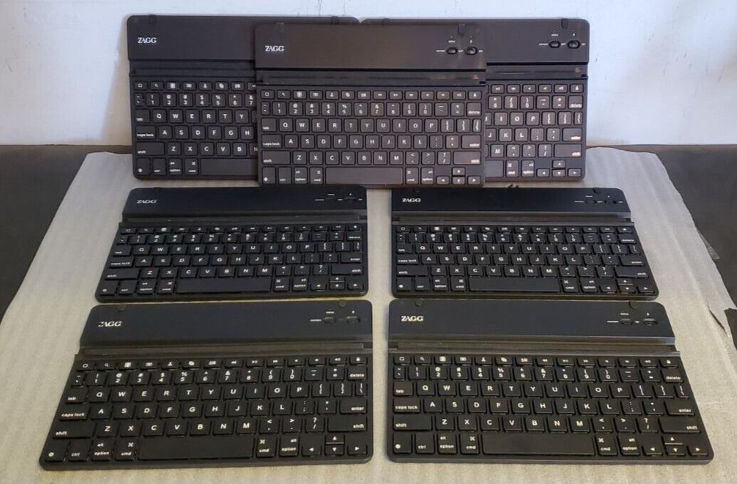 Used Lot of 7 ZAGG Bluetooth Keyboards for iOS/Android Phones & Tablets *TESTED*