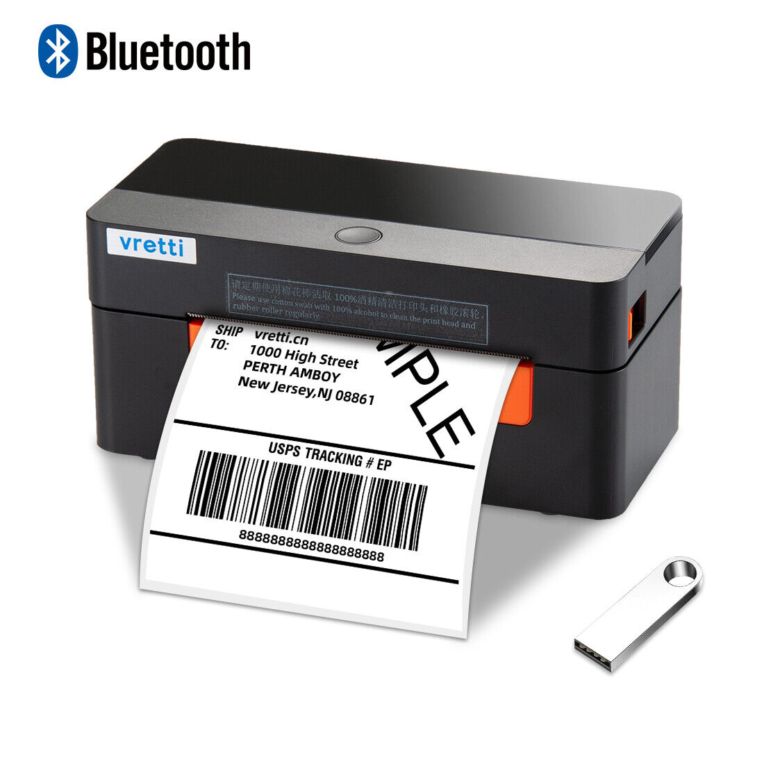 VRETTI 4x6 Wireless Bluetooth Thermal Shipping Label Printer For Smart Phone