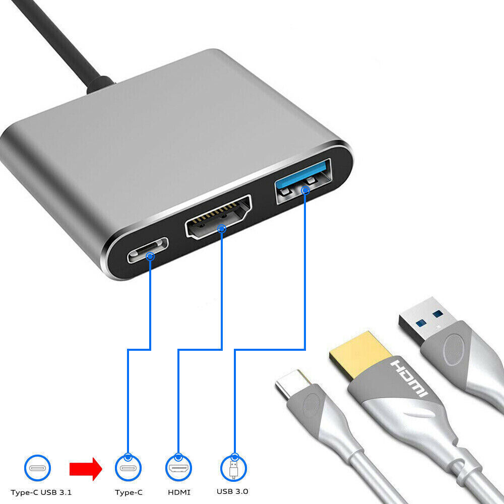 7 in 1 Multiport USB-C Hub Type C To USB 3.0 4K HDMI Adapter For Macbook Pro