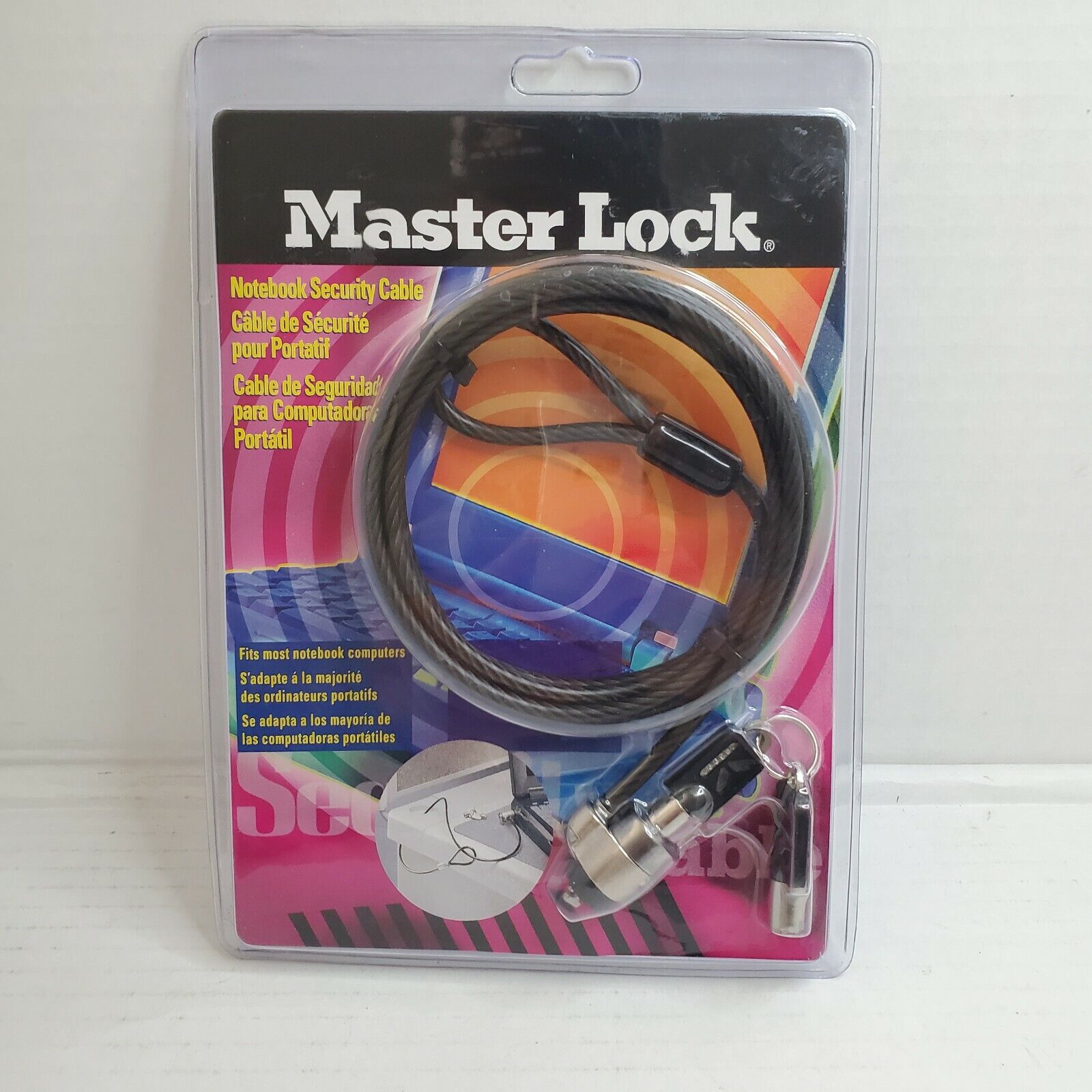 Master Lock Kensington Universal Notebook Security Cable Lock Computer #64030
