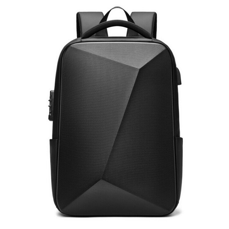EVA Hard Shell Expandable Multifunctional Backpack W/ USB Port (Black)