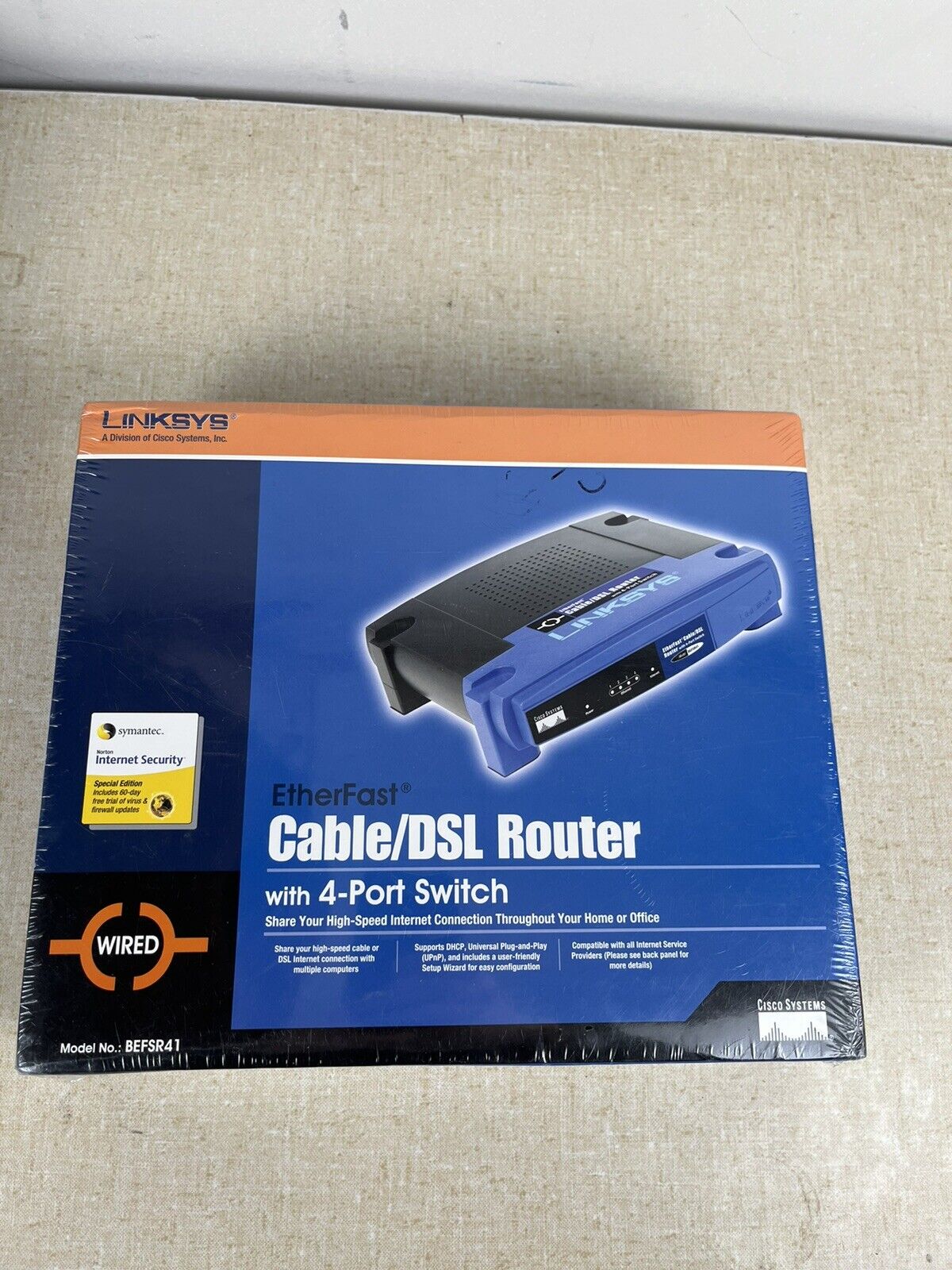 Linksys BEFSR41 Cable/DSL Router with 4-Port Switch Sealed Brand New