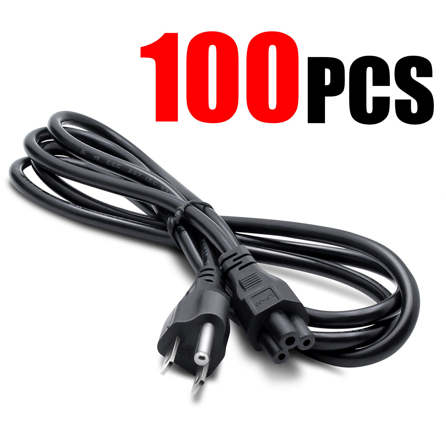 6 Feet 18 AWG 3 Prong AC Power Cord Cable for IEC320 C5 to NEMA 5-15P Black
