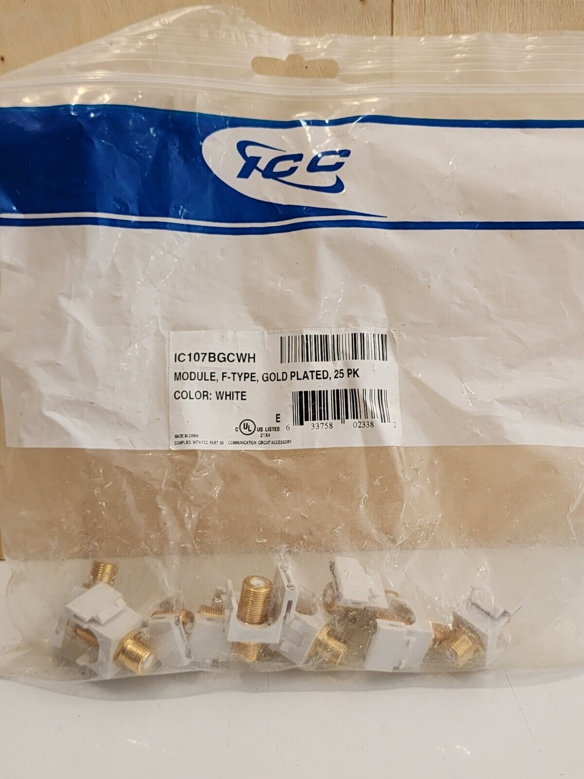 ICC 2 GHz F-Type Modular Jack with Gold Plated Connector in HD Style 