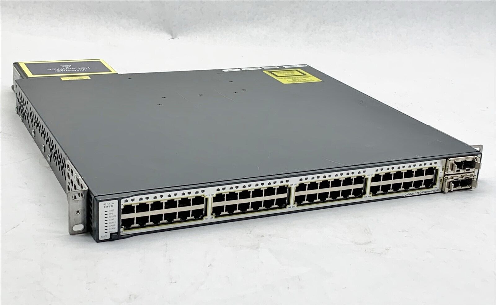 Cisco WS-C3750E-48PD-EF v01 48-Port Gigabit PoE Switch w/ 1*PSU + 2*CVR-X2-SFP