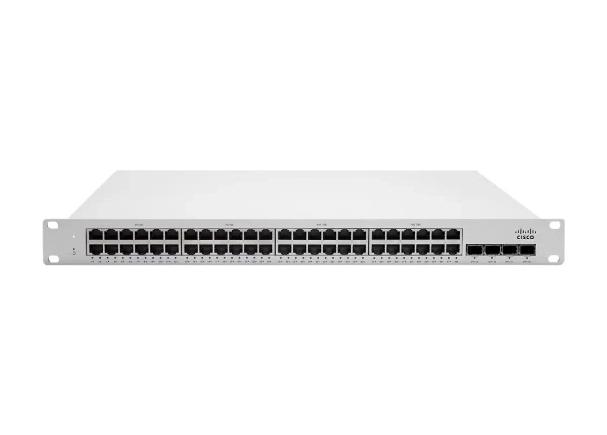 Cisco Meraki MS250-48FP 52 Ports 100% Unclaimed Fully Managed POE Switch 2x PSU