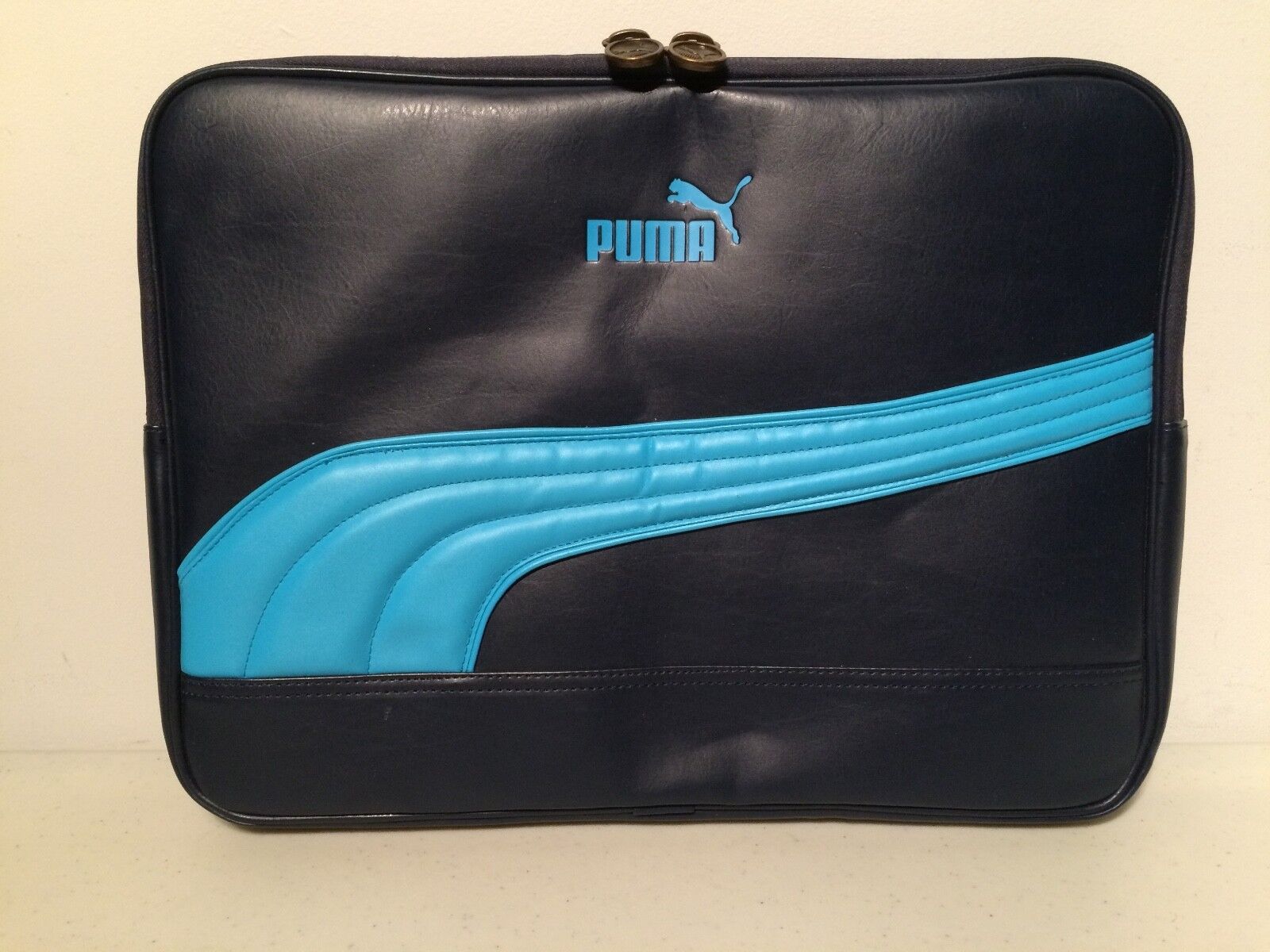 Puma Laptop MacBook Portfolio Blue Bag Carrying Case Gym Coach Reporter Athlete