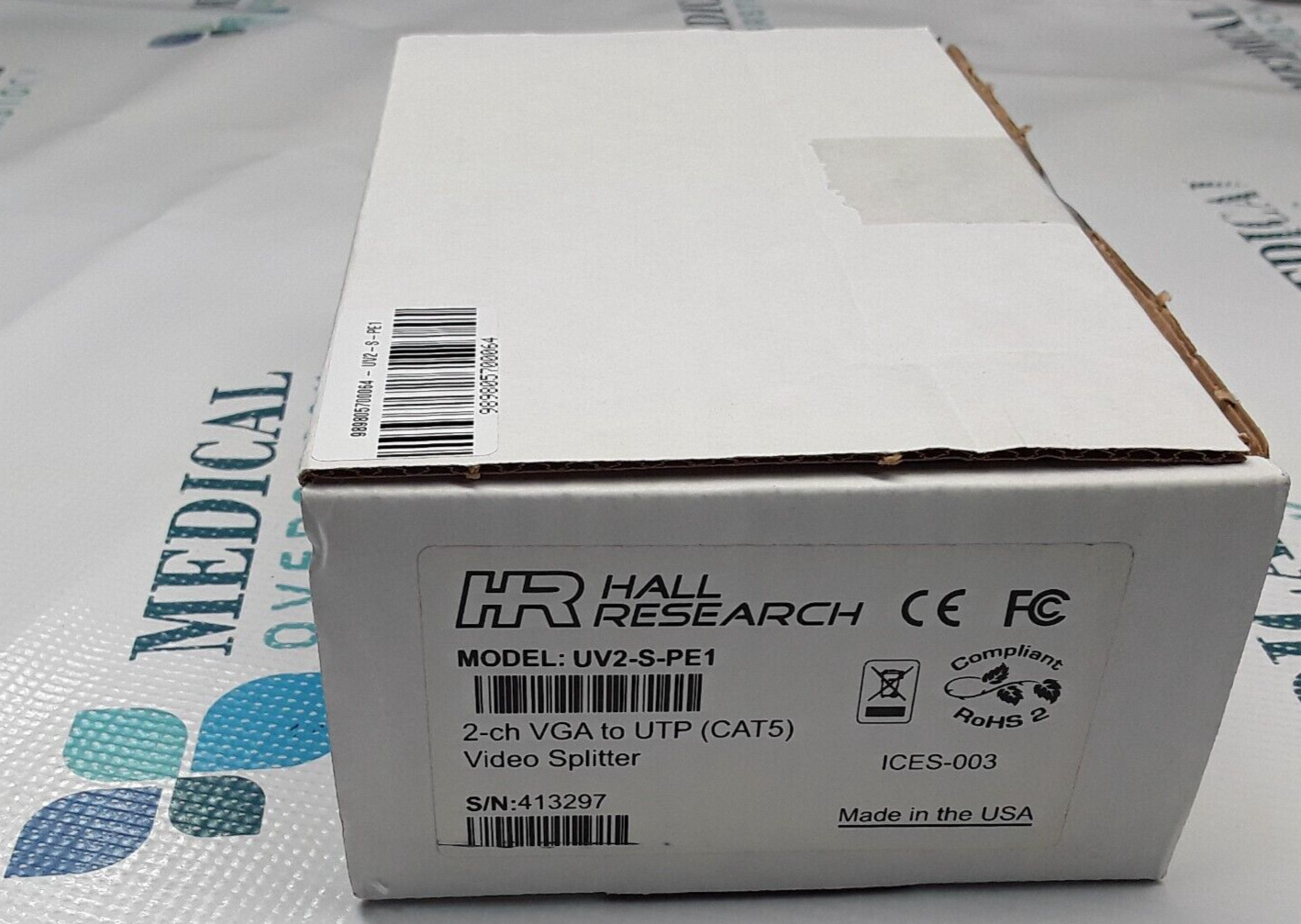 HALL RESEARCH - UV2-S-PE1 2-CH VGA TO UTP (CAT5) VIDEO SPLITTER - SEALED - NEW