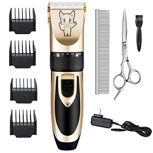 Dog Grooming Kit Clippers, Low Noise, Electric Quiet, Rechargeable, Cordless,...