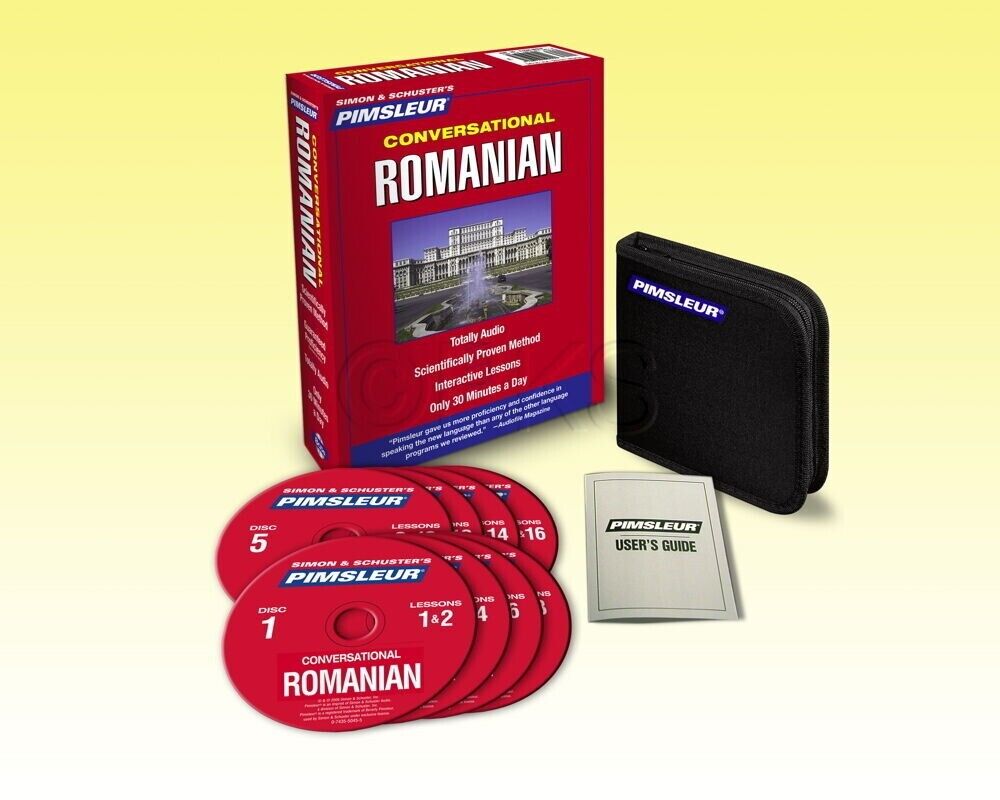 New 8 CD Pimsleur Learn Speak Conversational Romanian Language (16 Lessons)