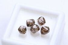 5Pcs Cognac Brown Rough Smooth Diamond, Raw Loose Diamond Crystals 5.5mm-6mm W09 picture