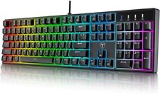 PICTEK Wired Mechanical Gaming Keyboard MX Blue Switch RGB Backlit For PC Laptop picture