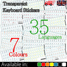 Clear Transparent See Through Keyboard Stickers in 35 Languages and 7 Colours picture
