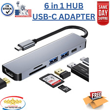 USB-C 6 In 1 Hub Type C To USB Multiport 4K HDMI Adapter For Macbook Pro & Air picture