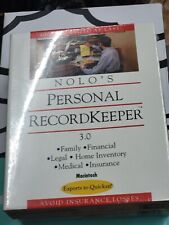 Nolo’s Personal Record Keeper Software Version 3.0 New Sealed picture