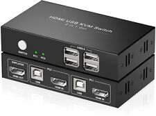KVM Switch HDMI 2 Port Box,USB Switch Selector with 4 USB 2.0 Hub Share 2 PC picture
