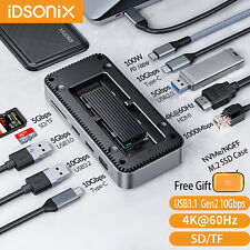 IDsonix 10 in 1 Docking Station USB-C 3.2 HUB 10Gbps with M.2 NVME and SATA SSD picture