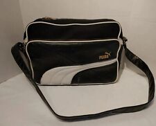 PUMA White Black Adjustable Shoulder Strap Messenger Laptop Carrying Gym Bag  picture