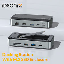 IDSONIX 10 in 1 USB3.1 10Gbps Docking Station M.2 NVMe/SATA SSD Enclosure 4K60Hz picture