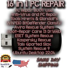 PC Repair BOOT USB With 16 Anti-Virus and PC Repair Tools Hiren`s & Glandafs USA picture