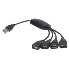 1-To-4 USB Splitter Hub Port Flexible Cord Adapter Black Cable Plug picture