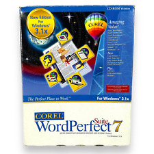 Vintage Corel WordPerfect Suite 7 Cd Windows 3.1x Windows 95 Office Business New picture