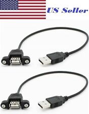 2 PCs USB 2.0 A Male to A Female Extension Cable 30cm With Screws Panel Mount  picture