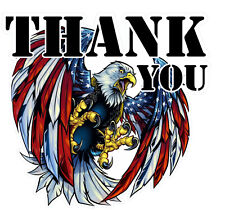 American Flag Bald Eagle Thank you Sticker picture