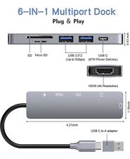 6 in 1 Multiport USB-C Hub Type C To USB 3.0 4K HDMI Adapter For Macbook Pro/Air picture