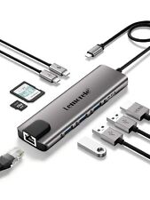 USB C Hub, 9 in 1 USB C Hub Multiport Adapter w/Gigabit Ethernet, 100W PD, HD... picture