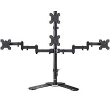 Quad Led Lcd Monitor Stand Up Free-Standing Desk Stand Extra Tall 31.5