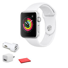 Apple Watch Series 3 Smartwatch (GPS Only, White Sport Band) with Cleaning Kit, picture