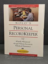 Nolo’s Personal RecordKeeper Software Version 3.0 for DOS 1992: IBM PC / NEW picture