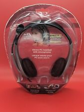 New Cyber Acoustics AC-201 Silver/Black Headband Headsets Factory Sealed  picture