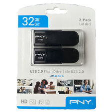 PNY Attaché 32GB USB Flash Drive (2 Pack) Blank Media Drive PNY 2.0 Standard Oem picture