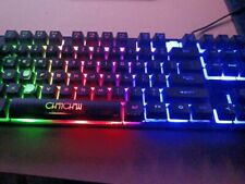 Back-lit Wireless Keyboard Rechargeable LED Ergonomic 87 Key Light up Gaming picture