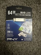 PNY 64GB Duo Link USB 3.2 Dual Flash Drive Type-C & Type-A NEW Sealed -fast ship picture