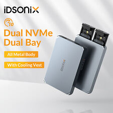 IDSONIX Dual bay NVMe SSD Enclosure M.2 to USB-C 3.1 GEN2 Hard Drive Enclosure picture