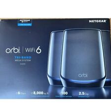 NEW NETGEAR Orbi AX6000 3 xTri-Band Mesh WiFi 6 System 3pack Black Wi-Fi 2.4GHz picture