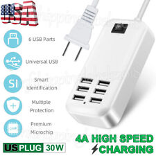 6 Port USB Hub Fast Wall Charger Station Multi-Function Desktop AC Power Adapter picture