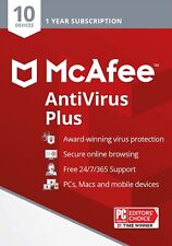 McAfee AntiVirus Protection Plus 2022 10 Device (10 PC) Internet Security 1 Year picture