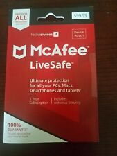 McAfee LiveSafe 2018 Unlimited Devices PCs Mac Android iOS 1 Year License picture